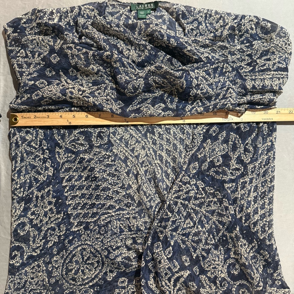Ralph Lauren Large 12 Blue Silk Paisley 2 Piece Skirt Wedding Vacation Luxury - Picture 7 of 16